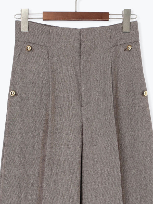 ツイーディーワイドクロップトパンツ（ブラック/ブラウン/ネイビー