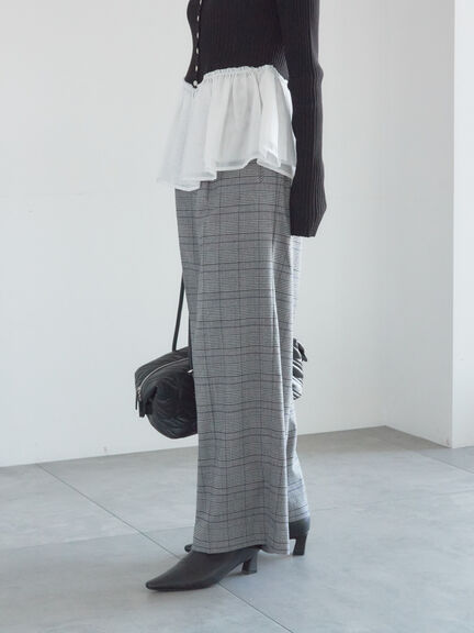 【宮本茉由着用】グレンチェックスラックス（チャコールグレー/ブラック）｜Te chichi（テチチ）通販