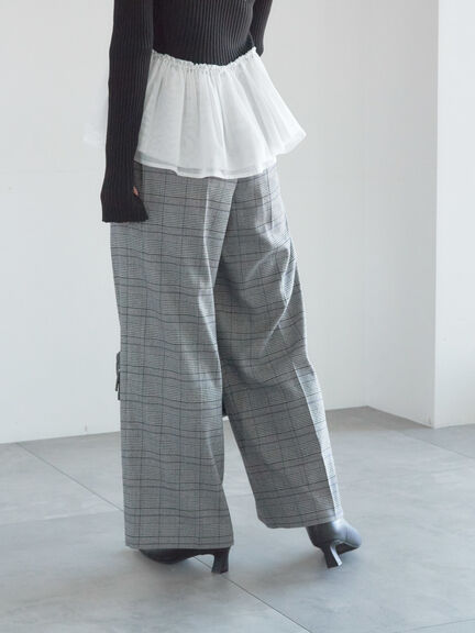 【宮本茉由着用】グレンチェックスラックス（チャコールグレー/ブラック）｜Te chichi（テチチ）通販