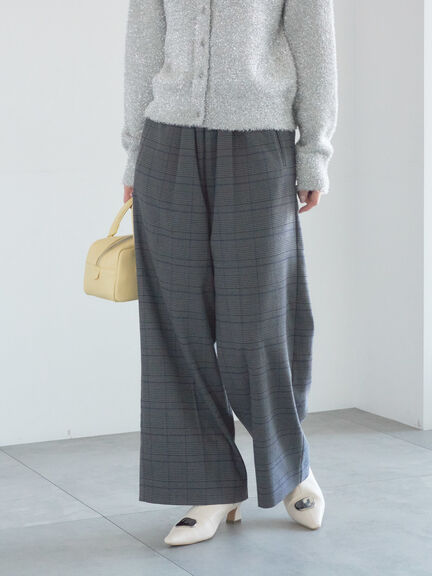 【宮本茉由着用】グレンチェックスラックス（チャコールグレー/ブラック）｜Te chichi（テチチ）通販
