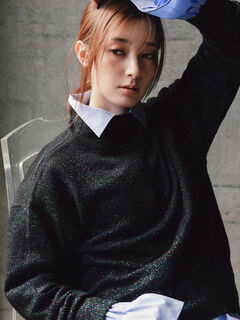 セール】 【宮本茉由着用】MIXラメニット（オフホワイト/ブラック