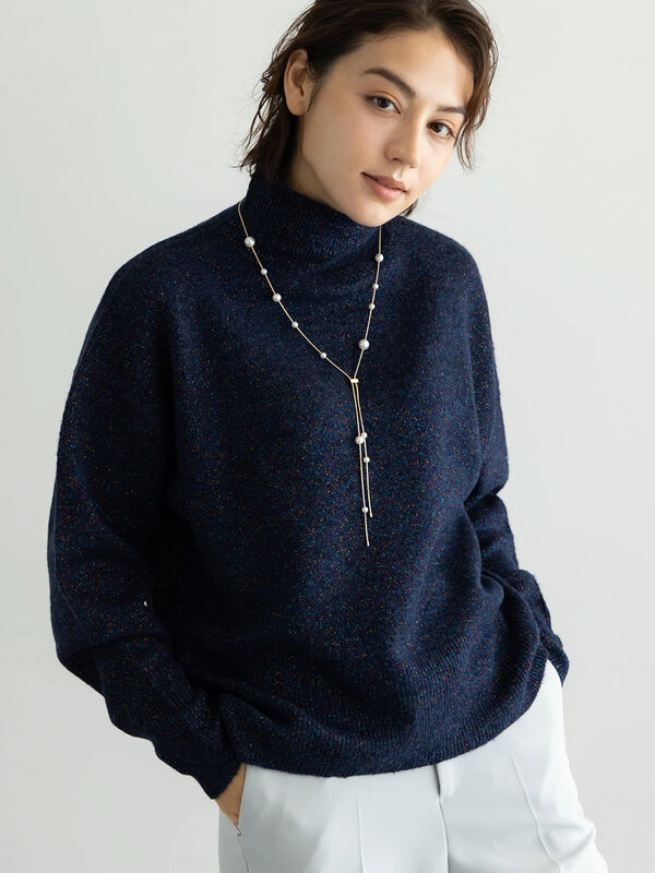 セール】 【宮本茉由着用】MIXラメニット（オフホワイト/ブラック