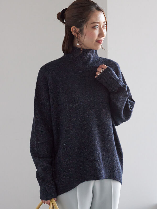 セール】 【宮本茉由着用】MIXラメニット（オフホワイト/ブラック