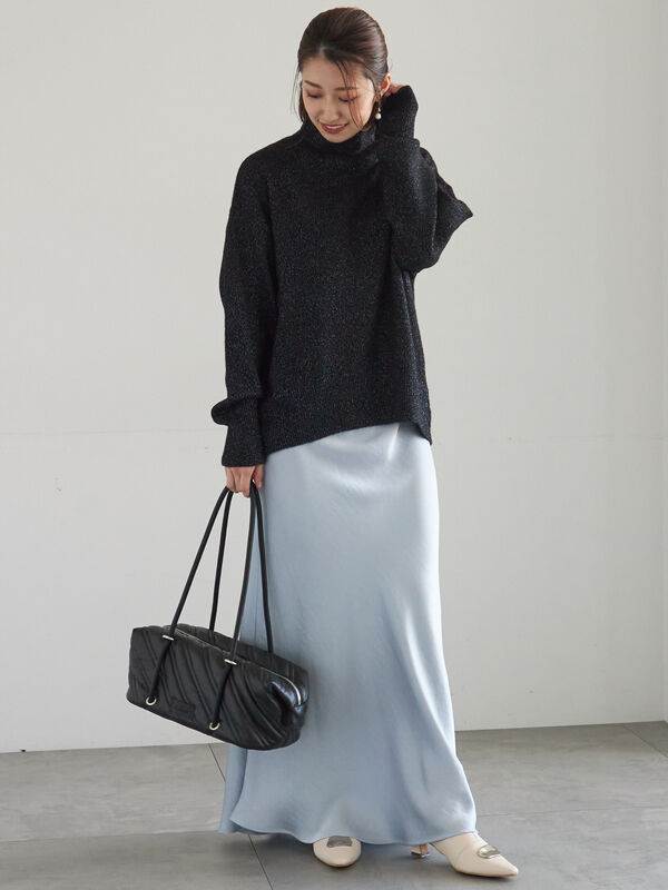 セール】 【宮本茉由着用】MIXラメニット（オフホワイト/ブラック