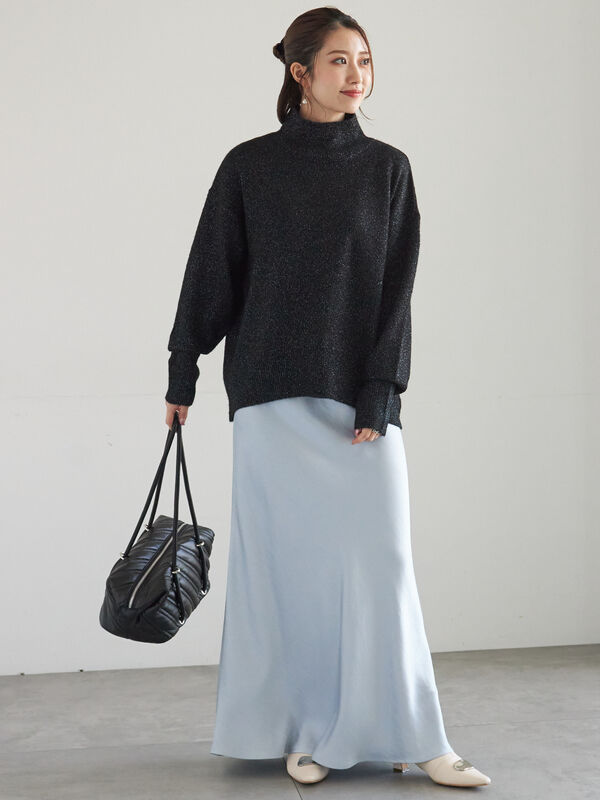 セール】 【宮本茉由着用】MIXラメニット（オフホワイト/ブラック