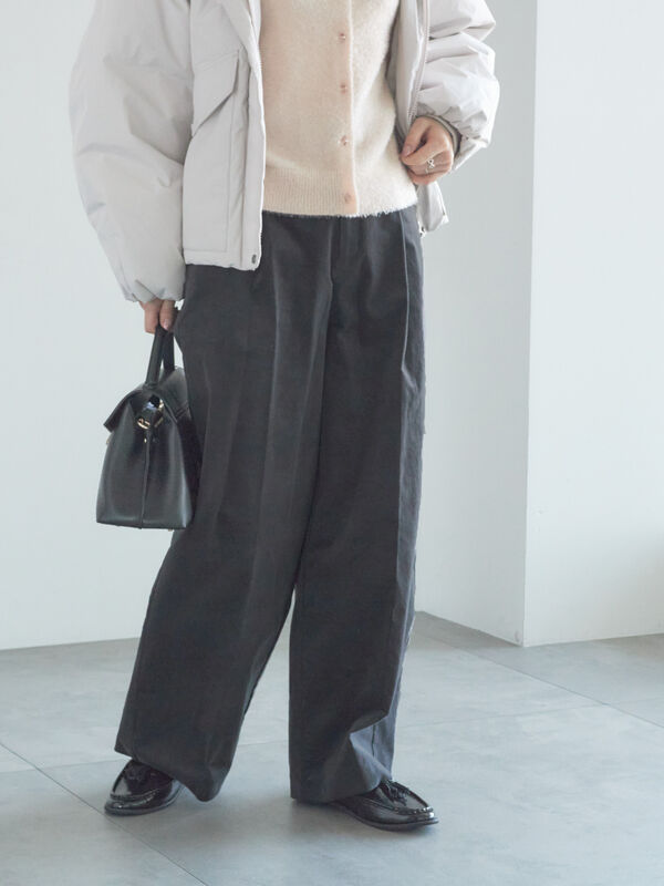 【宮本茉由着用】コーデュロイワイドパンツ（チャコールグレー）｜Te chichi（テチチ）通販