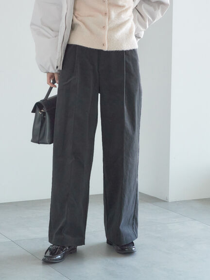 【宮本茉由着用】コーデュロイワイドパンツ（オフホワイト/チャコールグレー/ブラック）｜Te chichi（テチチ）通販