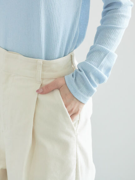 【宮本茉由着用】コーデュロイワイドパンツ（オフホワイト/チャコールグレー/ブラック）｜Te chichi（テチチ）通販