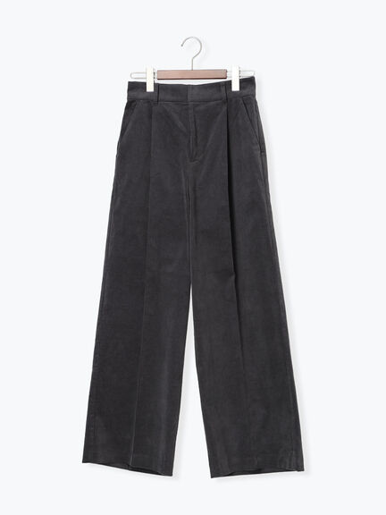 【宮本茉由着用】コーデュロイワイドパンツ（オフホワイト/チャコールグレー/ブラック）｜Te chichi（テチチ）通販
