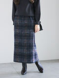 シャギーチェックスカート（ネイビー）｜Te chichi（テチチ）通販