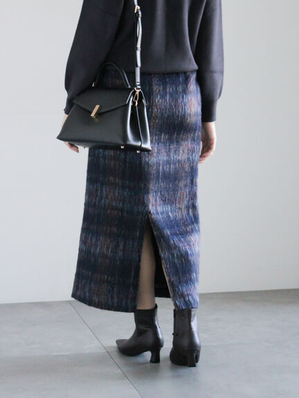 シャギーチェックスカート（グレー/ネイビー）｜Te chichi（テチチ）通販