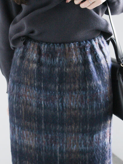 シャギーチェックスカート（グレー/ネイビー）｜Te chichi（テチチ）通販