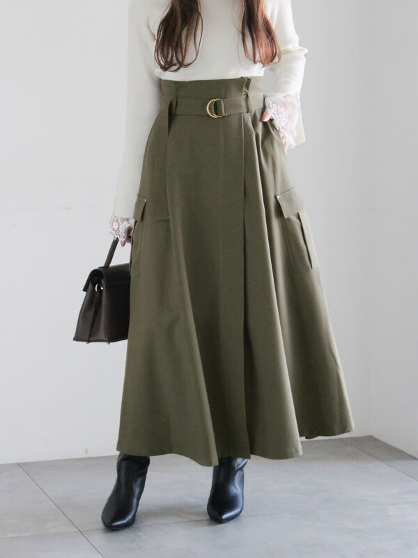 カーゴフレアスカート（カーキ）｜Te chichi（テチチ）通販