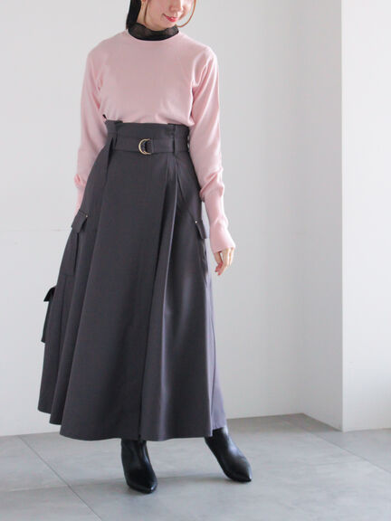 カーゴフレアスカート（チャコールグレー/カーキ/ネイビー）｜Te chichi（テチチ）通販