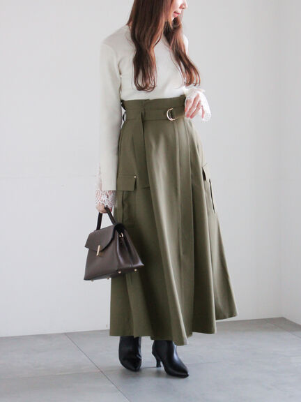 カーゴフレアスカート（チャコールグレー/カーキ/ネイビー）｜Te chichi（テチチ）通販