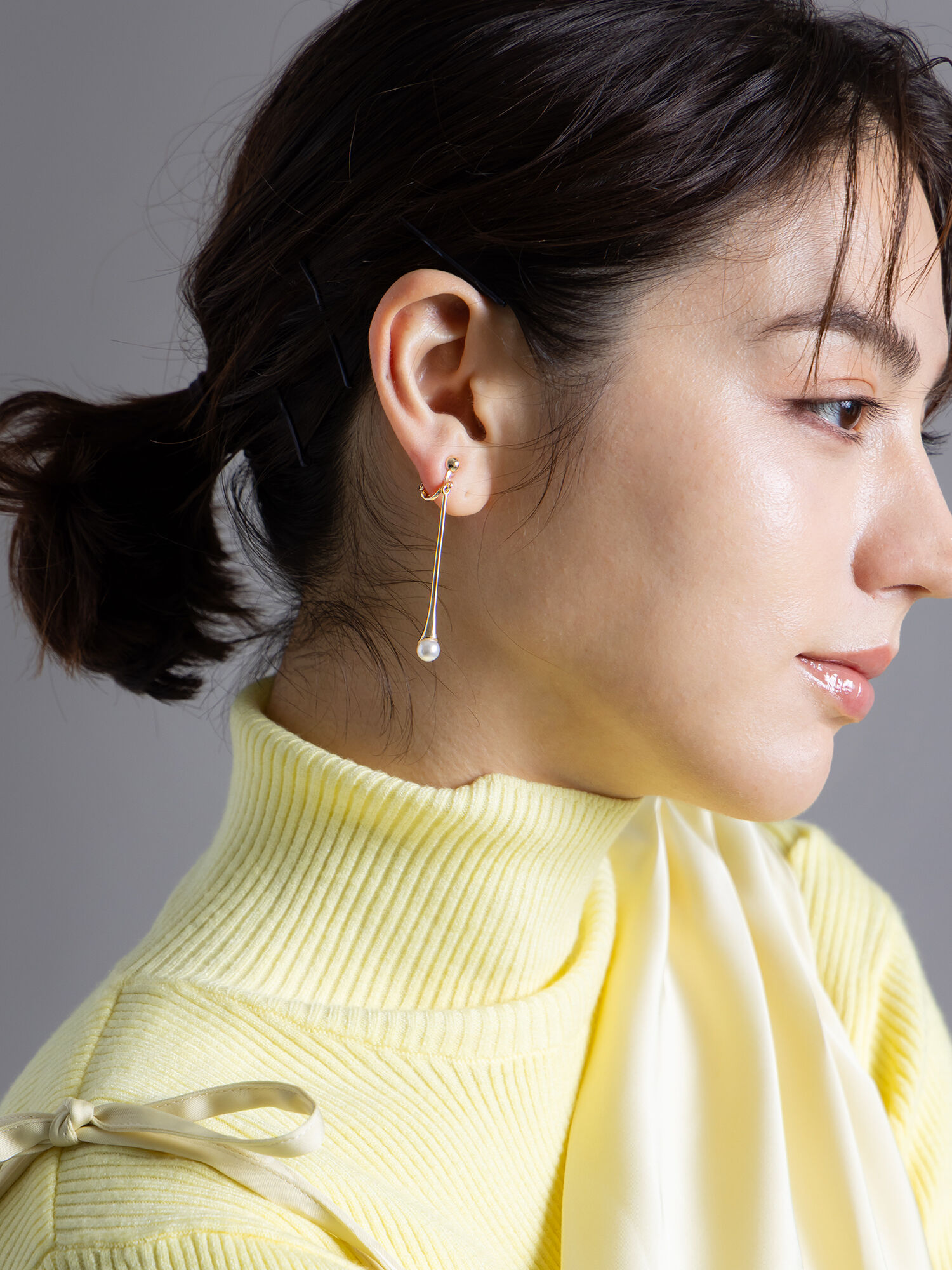 セール】 スイングモチーフパールイヤリング（ゴールド/アクセサリー