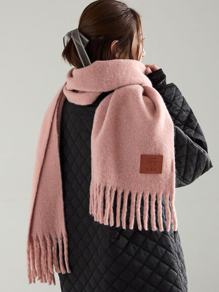 ✨ピンク マフラー フリンジ付き♡ ピンク マフラーフリンジ付き