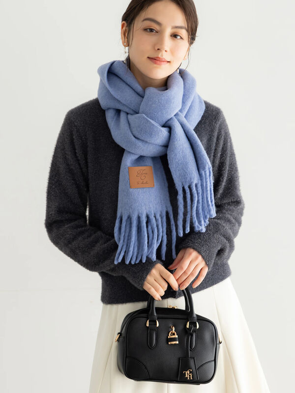 セール】 フリンジカラーマフラー（グレー/ピンク/ベージュ/サックス