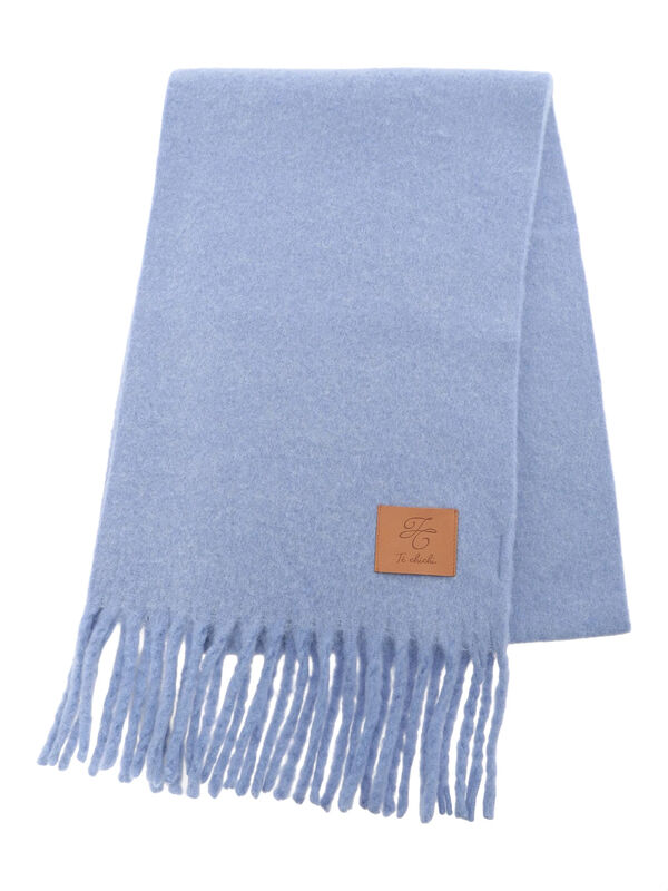 バーガンディ フリンジ付きマフラー RAGEBLUE（レイジブルー） マフラー ラッセル編み/ボリュームフリンジ