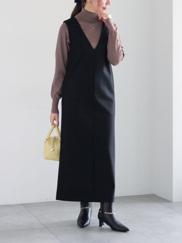 セール】 ウール混ジャージージャンパースカート（チャコールグレー