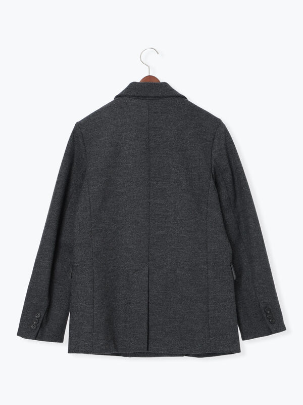 ちーちゃま　ウールクルーネックジャケット　チャコール TOMORROWLAND collection コート アウター クロッシュウール チェンジ