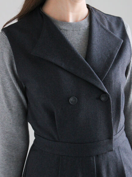 ツイーディーダブルコンビネゾン（チャコールグレー/ブラウン）｜Te chichi（テチチ）通販