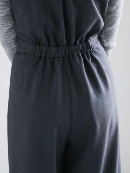 ツイーディーダブルコンビネゾン（チャコールグレー/ブラウン）｜Te chichi（テチチ）通販