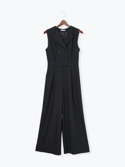 ツイーディーダブルコンビネゾン（チャコールグレー/ブラウン）｜Te chichi（テチチ）通販