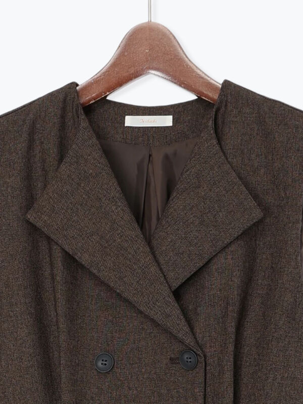 セール】 ツイーディーダブルコンビネゾン（チャコールグレー/ブラウン