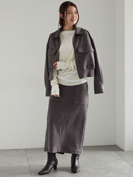 ベロアサイドギャザートップス（オフホワイト/チャコールグレー/ネイビー）｜Te chichi（テチチ）通販