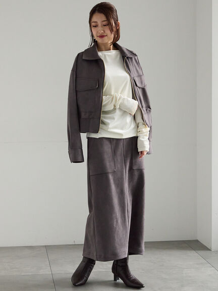 ベロアサイドギャザートップス（オフホワイト/チャコールグレー/ネイビー）｜Te chichi（テチチ）通販