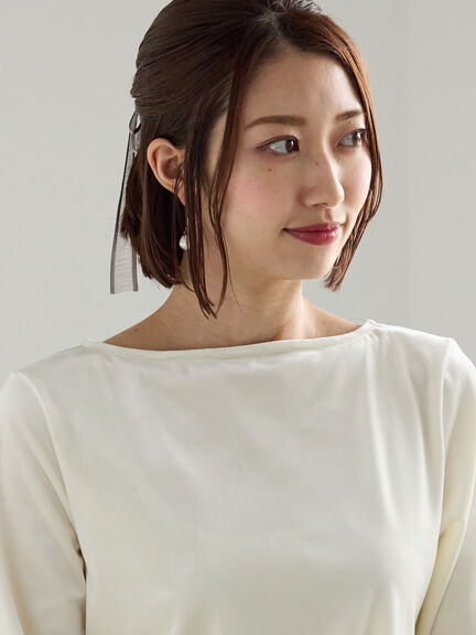 ベロアサイドギャザートップス（オフホワイト/チャコールグレー/ネイビー）｜Te chichi（テチチ）通販