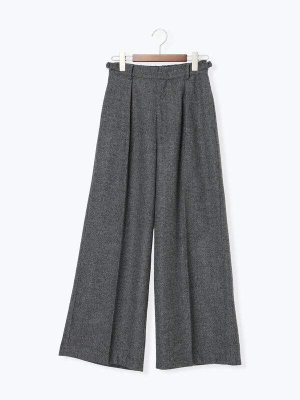 セール】 【宮本茉由着用】ツイードワイドパンツ（ブラック/ブラウン