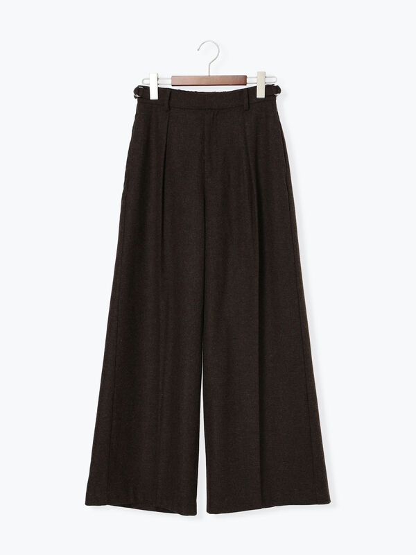 宮本茉由着用】ツイードワイドパンツ（ブラック/ブラウン/ボトムス