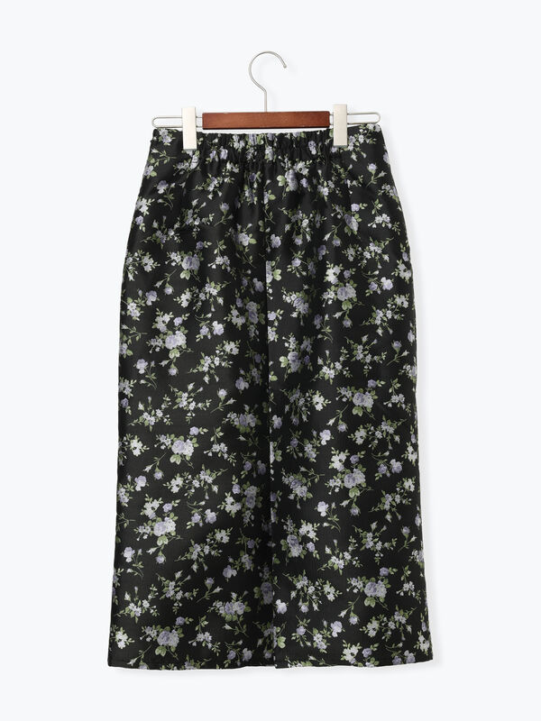 セール】 ジャガードIラインミドルスカート（ブラック/ブラウン