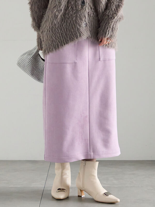 セール】 スウェードタイトスカート（ライトベージュ/モカ/ラベンダー