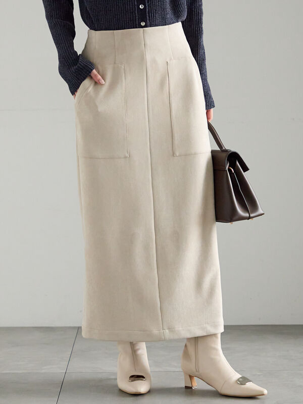 セール】 スウェードタイトスカート（ライトベージュ/モカ/ラベンダー