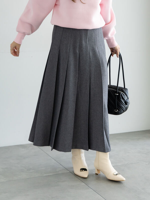 セール】 チェックアソートロングプリーツスカート（オフホワイト