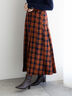 チェックアソートロングプリーツスカート（オレンジ）｜Te chichi（テチチ）通販