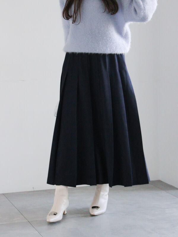 セール】 チェックアソートロングプリーツスカート（オフホワイト