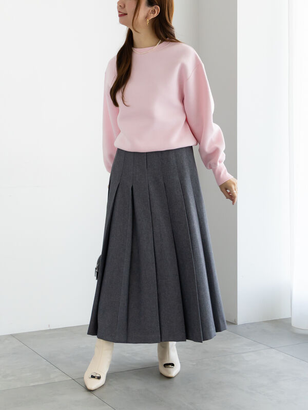 セール】 チェックアソートロングプリーツスカート（オフホワイト