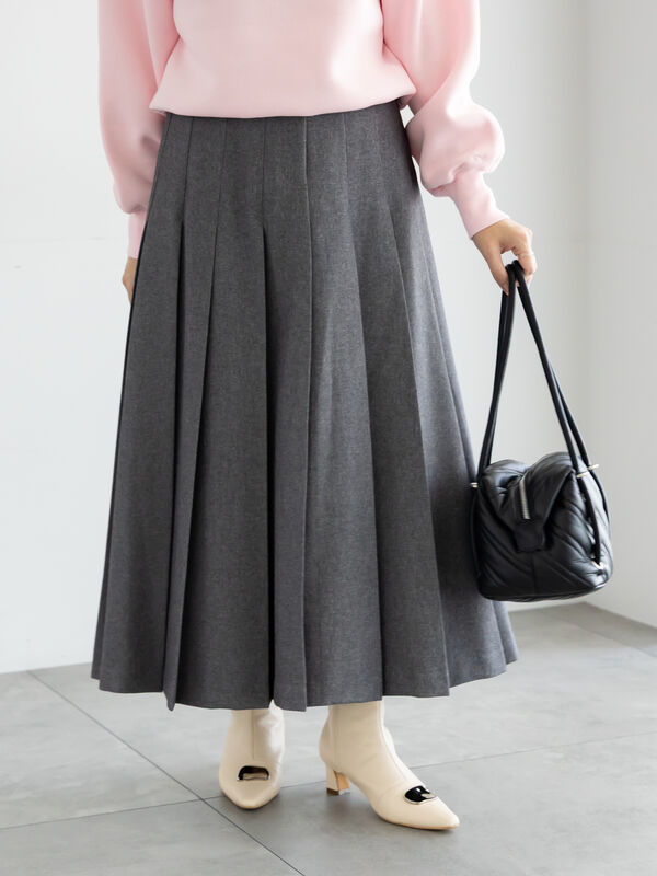 セール】 チェックアソートロングプリーツスカート（オフホワイト