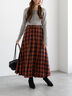 チェックアソートロングプリーツスカート（オフホワイト/グレー/オレンジ/ネイビー）｜Te chichi（テチチ）通販