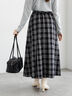 チェックアソートロングプリーツスカート（オフホワイト/グレー/オレンジ/ネイビー）｜Te chichi（テチチ）通販