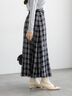 チェックアソートロングプリーツスカート（オフホワイト/グレー/オレンジ/ネイビー）｜Te chichi（テチチ）通販