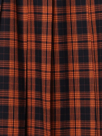 チェックアソートロングプリーツスカート（オフホワイト/グレー/オレンジ/ネイビー）｜Te chichi（テチチ）通販