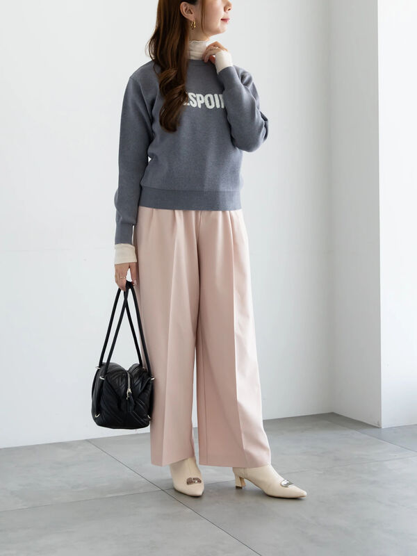 宮本茉由着用】サガラ刺繍ロゴニット（グレー/ネイビー/トップス