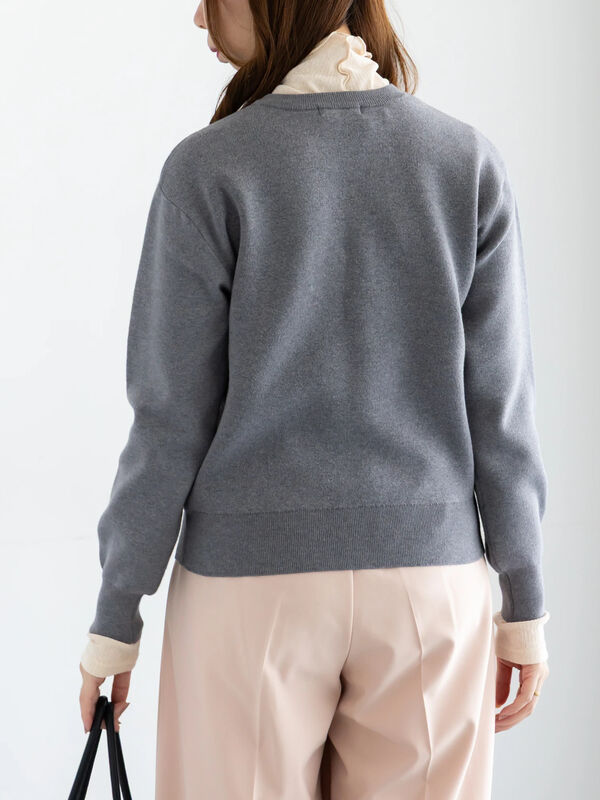 宮本茉由着用】サガラ刺繍ロゴニット（グレー/ネイビー/トップス