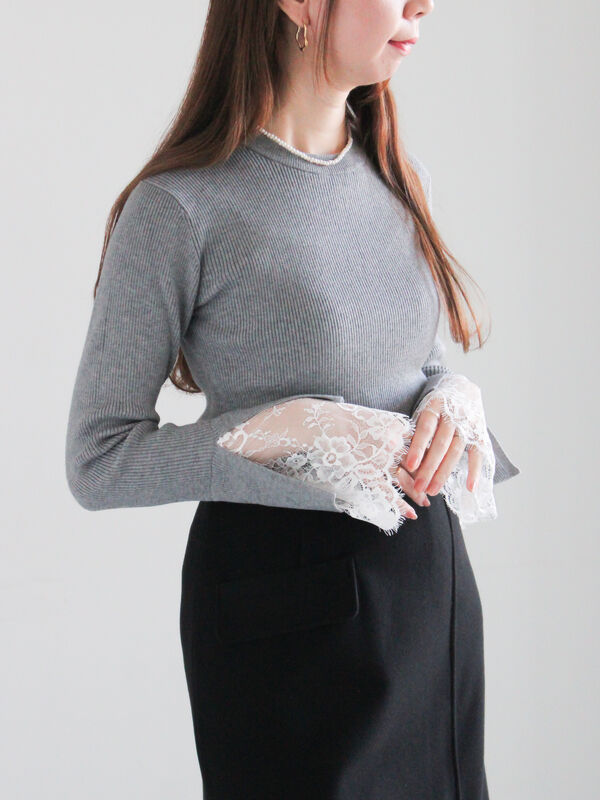 mame kurogouchi 21PS ニットレースカフストップス＆スカート mame kurogouchi 21PS ニットレースカフストップス＆スカート mame