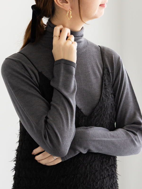 ライトタートルニット（チャコールグレー）｜Te chichi（テチチ）通販